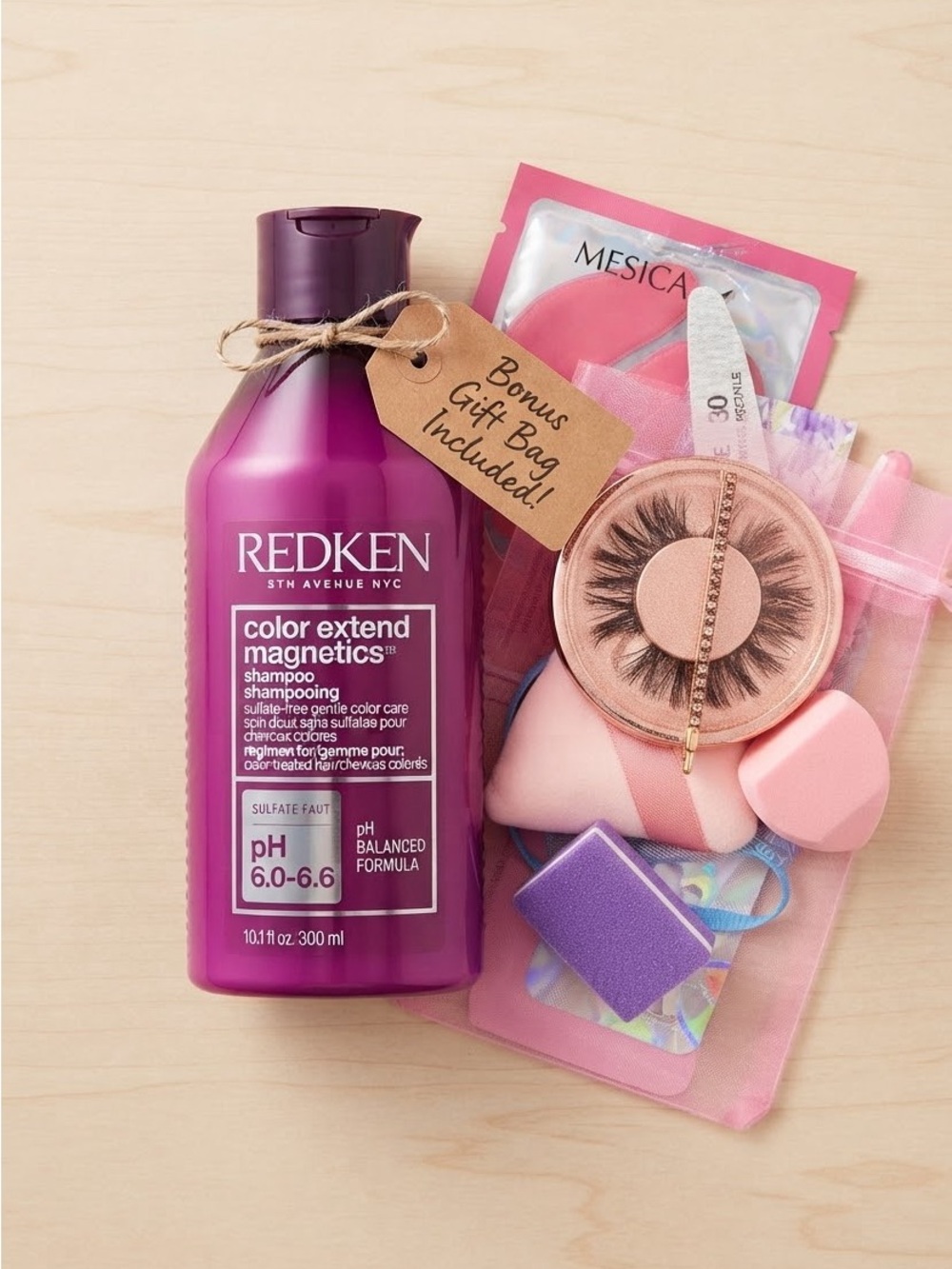 Redken Color Extend Magnetics Shampoo -10.1 oz & Beauty Gift Bag
